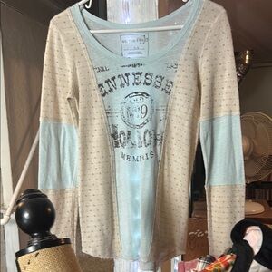 We the Free Mixed Media Sweater/Cotton Jersey Tennessee Top in Women’s Small R